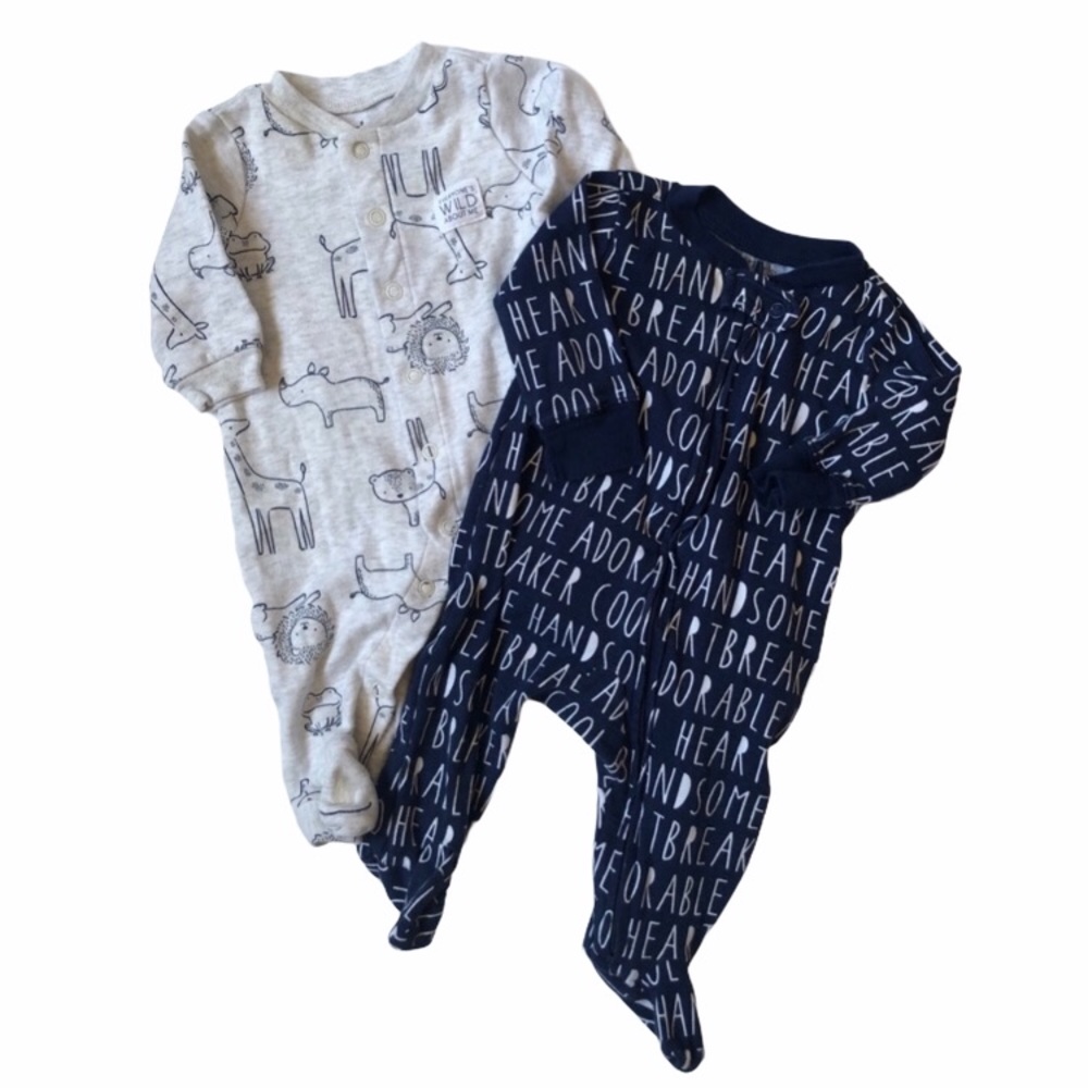 Carters 3 Month Footed Onesies